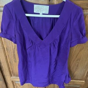 Rory Becca Purple Short sleeve top with pockets